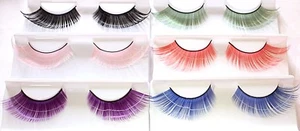 Cat Eye Flare Extra Long False Eyelashes Fake Lash Extensions Fancy Colourful - Picture 1 of 5