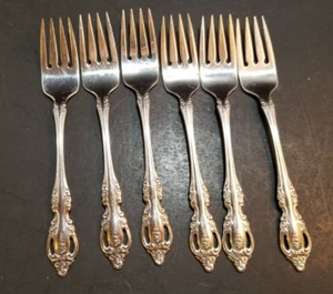 Oneida community stainless steel Brahms lot of 6 salad forks Very Nice - Picture 1 of 3