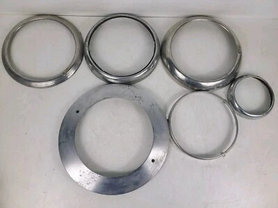 VINTAGE CAR AUTOMOBILE FRONT REAR EMBLEM ORNAMENT BEZEL MIXED LOT OF 6 - Image 1 of 4