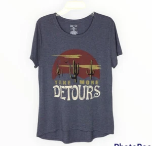 Zoe + Liv Take More Detours Grafikshirt blau Kaktus Damengröße 2XL - Bild 1 von 5