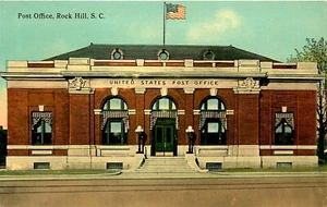OFICINA DE CORREOS, ROCK HILL, CAROLINA DEL SUR, POSTAL VINTAGE - Imagen 1 de 2