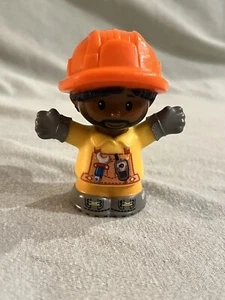Fisher Price Little People AFRICAN AMERICAN MAN CONSTRUCTION WORKER  - Picture 1 of 2