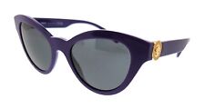 "Versace VE4435 538787 True Purple Violet Dark Grey Cat Eye Women Sunglasses