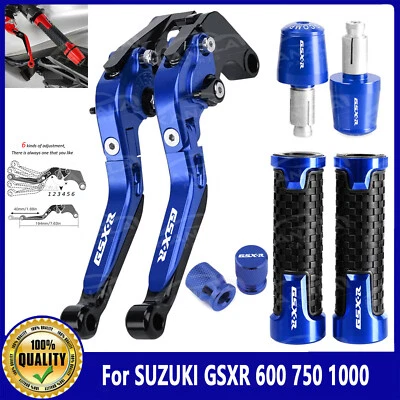 For SUZUKI GSXR 600 750 1000 Brake Clutch Levers Handle Grips Cap Accessories Foto 1 de 4
