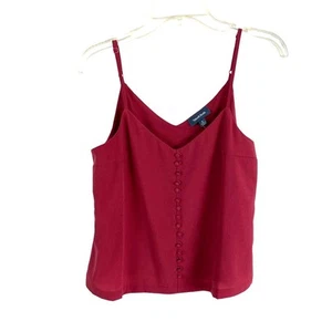 ModCloth Sleeveless Top Camisole Burgundy Button Front Detail S - Picture 1 of 7