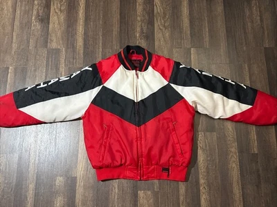 复古雅马哈尼龙雪地摩托车夹克外套红色白色黑色 MD 码常规 — 第 1/4 张图片