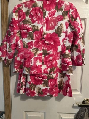 Chaqueta Blazer Le Suit Petite Mujer 6 P Rosa Floral Tropical Boda Mangas 3/4 Foto 1 de 4