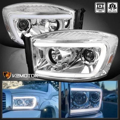Fits 2006-2008 Dodge Ram 1500 2500 Switchback LED Signal Projector Headlights Foto 1 de 4