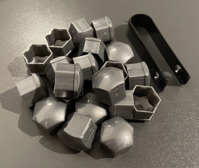 20x Radschrauben Radmuttern Bolzen Abdeckungen + Abzieher 17mm Grau - Bild 1 von 4