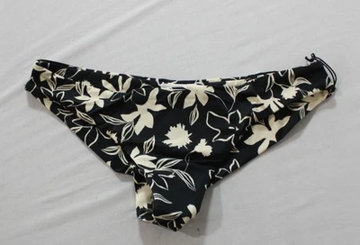 Parte inferior de biquíni RVCA Women's Days Like These Cheeky AP2 preta floral pequena nova com etiquetas - Imagem 1 de 3