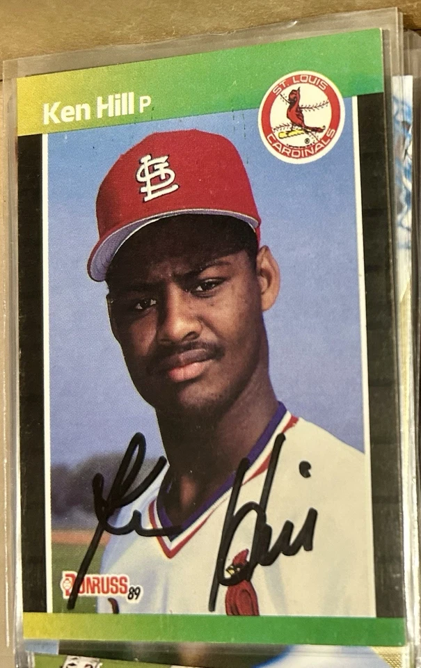 Ken Hill 1989 Donruss Rookie Signed Autograph AUTO RC    ST. LOUIS CARDINALS - Image 1 of 1