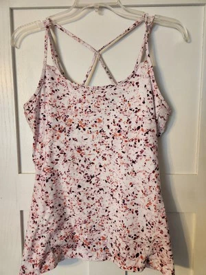 Gaiam Yoga 吊带背心粉色/紫色印花 XL 运动夏季 — 第 1/4 张图片