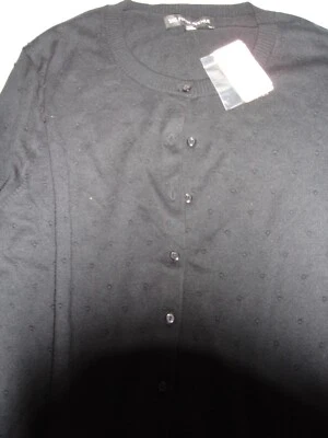 NWT WOS'SZ.XL BLACK SAKS FIFTH AVE.CARDIGAN SWEATER.RAISED DOTS PATTERN,CHEST 42 - Image 1 of 3
