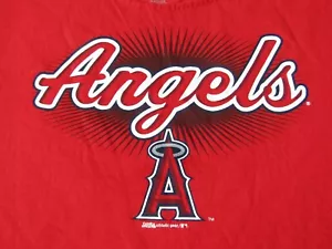 Los Angeles Angels red short sleeve t-shirt w/ lace waist women XL STITCHES NWOT - Picture 1 of 15