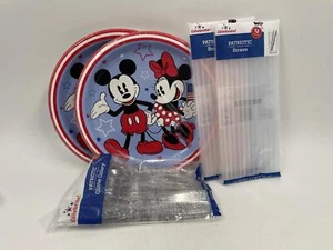 Variety Set of 4th of July Decorated Plates, Straws & Plastic Cutlery | Lot of 5 - Picture 1 of 1