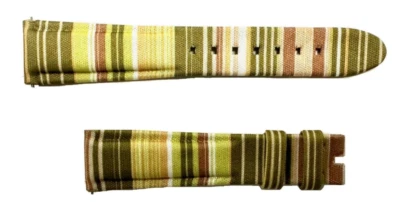 Pulseira de couro Montblanc 18 mm x 14 mm cor mista verde náilon genuína nova - Imagem 1 de 2