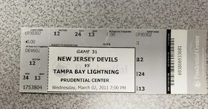 NHL 3/2/2011 New Jersey NJ Devils vs Tampa Bay Lightning Ticket stub hockey pru - Picture 1 of 6