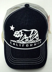 CALIFORNIA REPUBLIC Snapback Cap Mesh Trucker Hat Adjustable OSFM NWT - Picture 1 of 5