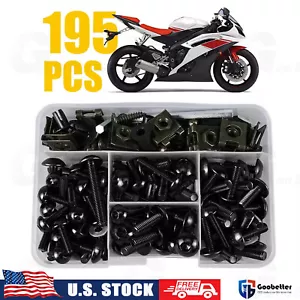 Juego completo de tornillos para carenado de motocicleta negro juego de accesorios piezas - Imagen 1 de 8