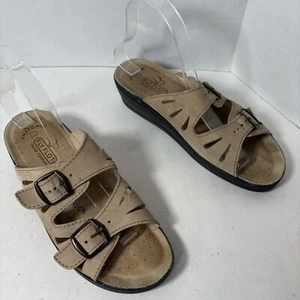 Fly Flot Sandals Womens Size EU 38 US 7.5 Dana Italian Leather Double Buckle G1 - Picture 1 of 10