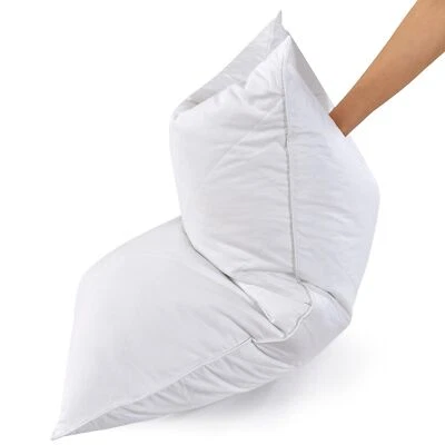 Three Geese Pack of 2 White Goose Feather Bed Pillows King Size- Soft 600 Thread - Image 1 of 4