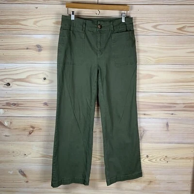 One 5 One Pants 32x30 Utility Mid Rise Wide Leg Green Stretch - Image 1 of 4