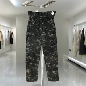 Women’s Casual Pants Plus Size Green Camouflaged Printed Paperbag Size 3X - Picture 1 of 4