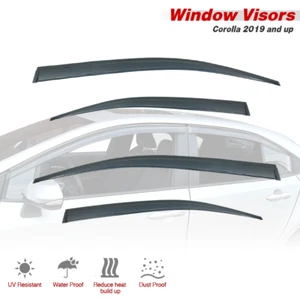 Para Corolla 2020&Up Sedán Ventana Visera Pantalla Ahumada Lluvia/Sol/Viento/Nieve Protector - Imagen 1 de 5