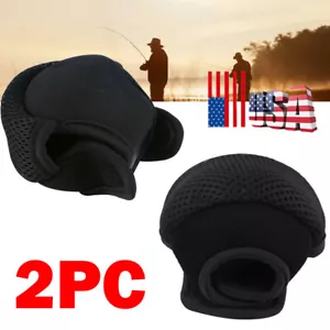 2PCS Fishing Reel Bag Protective Cover Baitcasting Trolling Pouch Protectors US - Picture 1 of 12