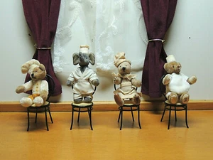Mini Pet Lotto 4 peluche Orsi e Elefante Team Cucina vestiti fatti a mano - Imagen 1 de 4