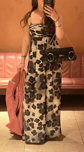 Maxi abito vintage Moschino in seta leopardata TG IT 40