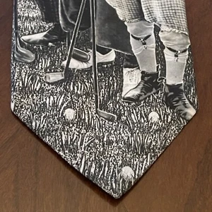 Vintage 1994 Ralph Marlin Golfing Stooges Polyester Men’s Neck Tie Made In USA - Picture 1 of 11