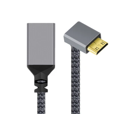 CY 4K MINI HDMI 1.4 Typ-C Stecker abgewinkelt auf HDMI Buchse Kabel für DV MP4 Kamera - Bild 1 von 4