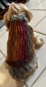 Handgestrickter Hund Katze Welpe gehäkelter Pullover Mantel Größe Small mehrfarbig - Bild 1 von 6