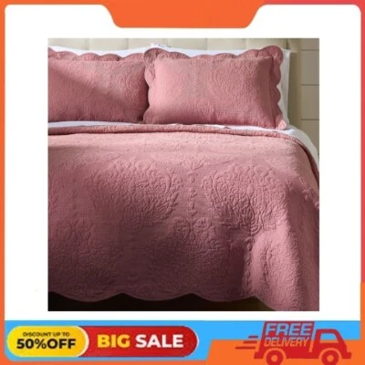 Edredón de algodón Better Homes & Gardens medallón de cachemira, reina completa, rosa Foto 1 de 4