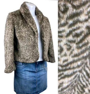 Chaqueta Chico's Heavy Vintage Inspirada Estampado Animal Piel Sintética Frente Abierto Mujer L 2 Foto 1 de 4