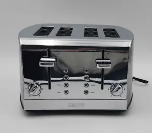 Krups KH734D50 4 Slice Wide-Slot Breakfast Toaster Silver - Bread /Bagels - Picture 1 of 10