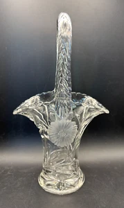 Duncan Miller Kristall Brautkorb graviert Blumen 11,5" - Bild 1 von 3