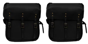 Ultimate Arms Gear U.S. Military WW2 Reproduction Harley Saddlebags Pair-Black - Picture 1 of 5