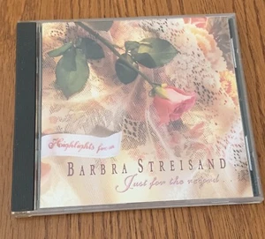 BARBRA STREISAND "HIGHLIGHTS FROM JUST FOR THE RECORD" RARE ORIGINAL 1992 USA CD - Picture 1 of 1
