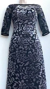 La femme flor cuello redondo negro talla 4 #120 nuevo con etiquetas - Imagen 1 de 7