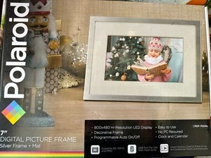⚡️Polaroid Digital Picture Frame 7" Screen Silver Frame + Mat PDF-700SL - Picture 1 of 2