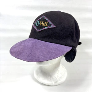 VTG Merkley HeadGear Vail Wool Earflap Suede Bill Strapback Cap Hat Made Canada - Picture 1 of 8