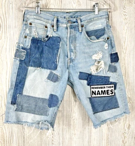 Levi’s Denim Shorts Remember Their Names Size 29 Pride 501ct LGBTQIA Patchwork - Picture 1 of 24