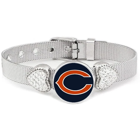 Chicago Bears Women's Adjustable Silver Bracelet Jewelry Gift D26 Cover