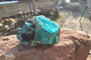 Wunderschöner Chrysokoll mit Azurit Elba Italien Heilstein 200g türkis grün - Bild 1 von 12