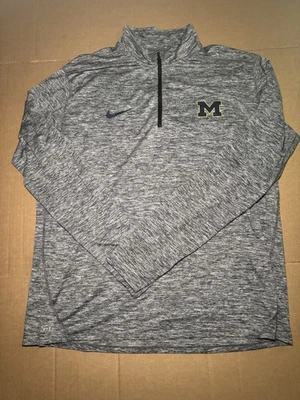 Nike Dri Fit University of Michigan Half Zip Pullover Sweater Mens 2XL Gray - Image 1 of 3