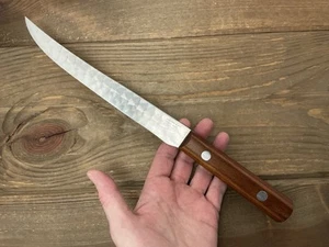 "Cuchillo de talla vintage E Warther & Son hoja de acero inoxidable mango de madera Full Tang" - Imagen 1 de 17