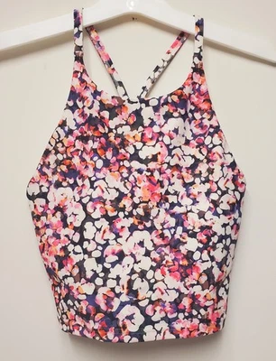 OLD NAVY Active Powersoft White And Pink Flower Racer Back Workout Tank Top XS - Image 1 of 3