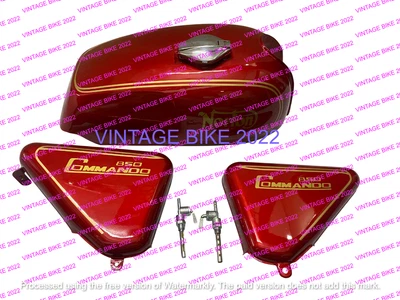 Tanque de gasolina pintado con cereza Norton Commando Roadster 850 panel + grifo de tapa/AJUSTE FO Foto 1 de 4
